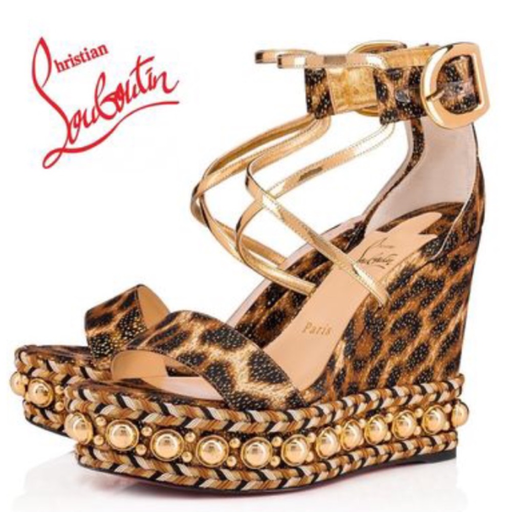 Cristian Louboutin Leopard 🐆 Wedges 🔥